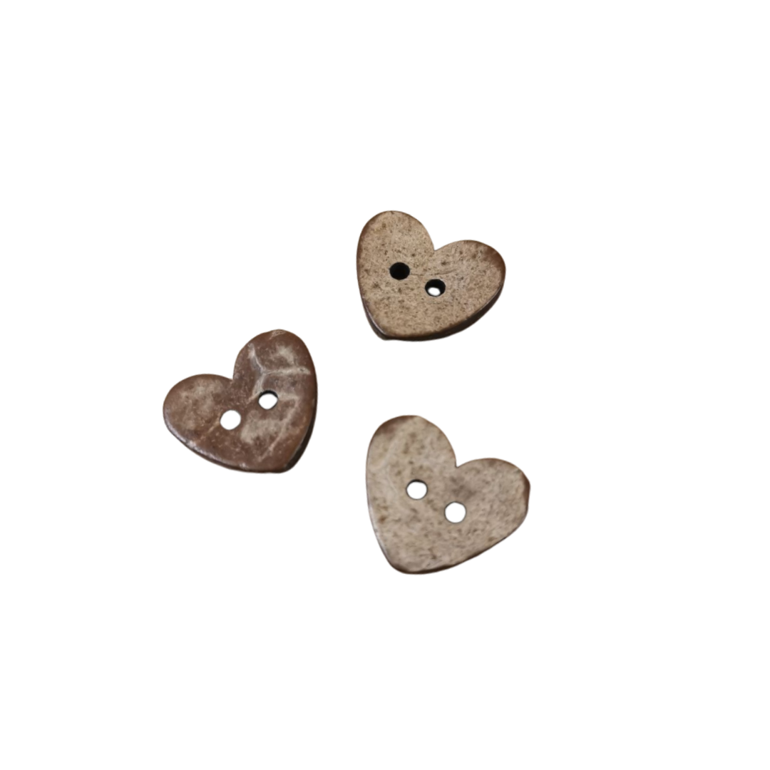 Boutons coeur noix de coco